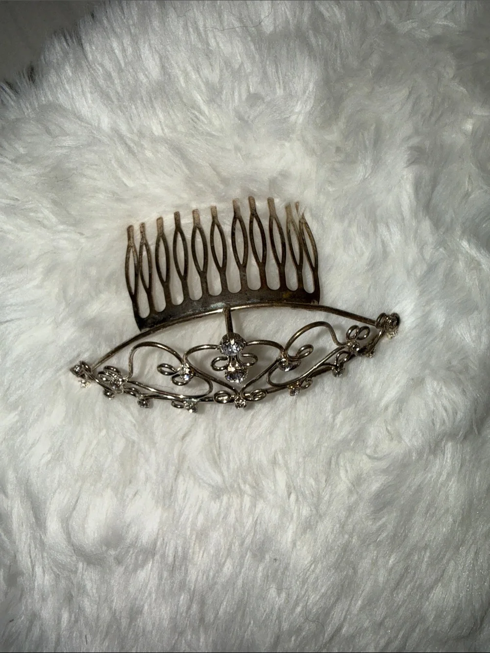 Gold Crystal Filigree Tiara Hair Crown - Women Accessories